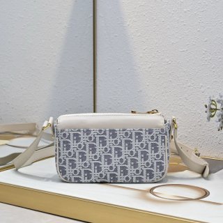 Bolso Dior CD Gris y Blanco Casi Nuevo