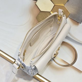 Bolso Dior CD Gris y Blanco Casi Nuevo