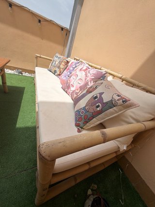 Conjunto Sofá y Mesa Exterior Bambú