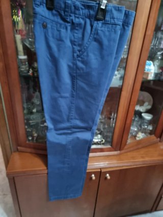 Pantalones de pana azul para hombre