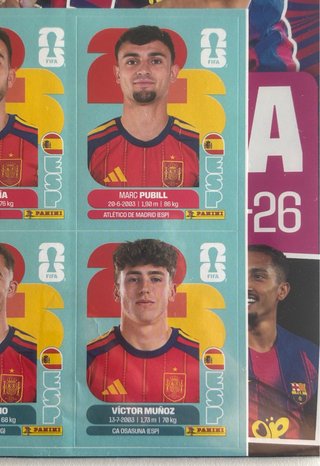 6 Cromos Actualización España Mundial 2026 Panini