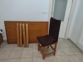 Mesa provenzal y 4 sillas con fundas