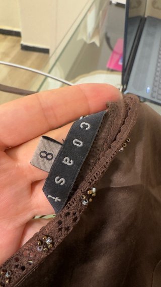 Conjunto Y2K Top Satén Marrón Coast S + Falda