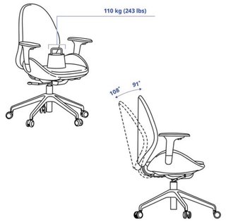 Silla de escritorio ergonómica ajustable