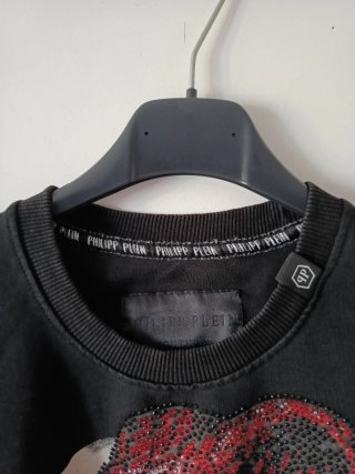 Felpa Philipp Plein nera con teschio e serpente