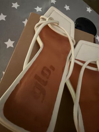 Sandalias GLO Talla 38 Beige/Blanco