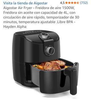 Freidora de aire negra