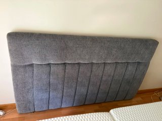 Cabecero tapizado cama matrimonio gris
