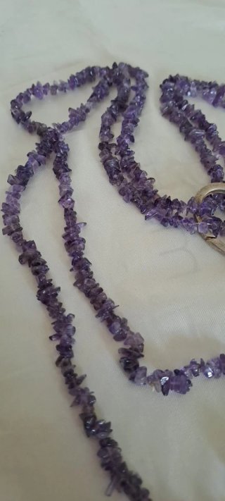 Collana Ametista 2 fili con chiusura