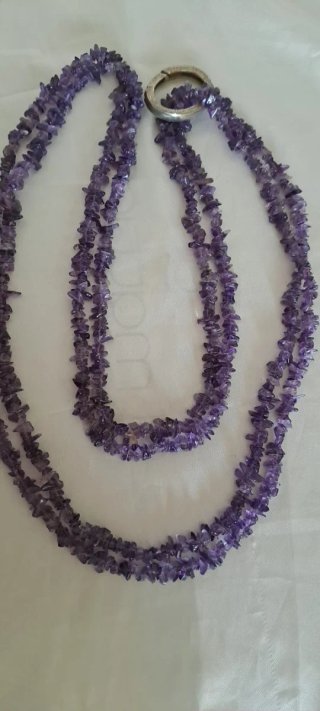 Collana Ametista 2 fili con chiusura