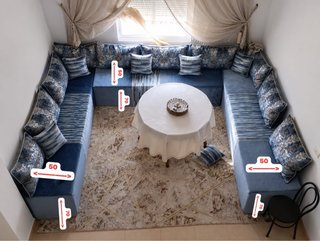 Fundas de Sofá y Almohadas Marroquíes, con cortina