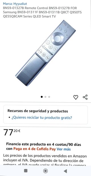 Mando Samsung TV Nuevo