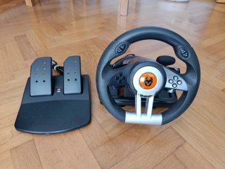 Volante Krom K-Wheel PS4 con Pedales