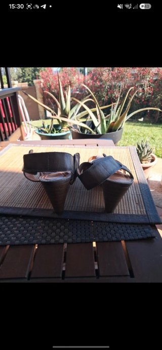 Sandalias Hispanitas Tacón Marrón Talla 37