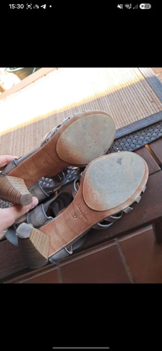 Sandalias Hispanitas Tacón Marrón Talla 37