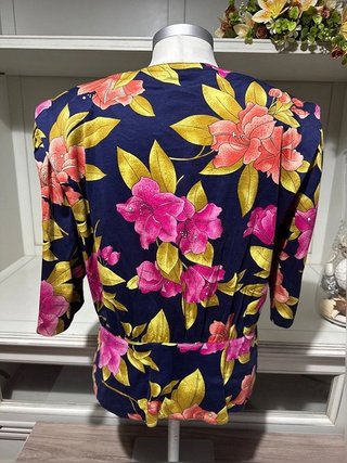 Blusa Vintage Annaval Bologna Floral Algodón...