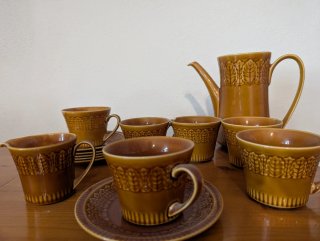 Juego Tazas, Jarra y Lechera Cerámica