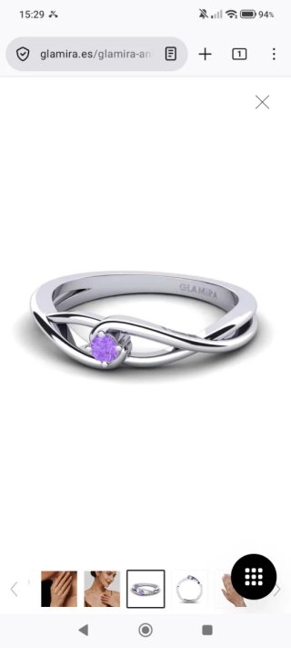 Anillo de compromiso oro blanco y amatista