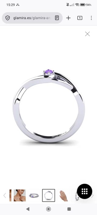 Anillo de compromiso oro blanco y amatista