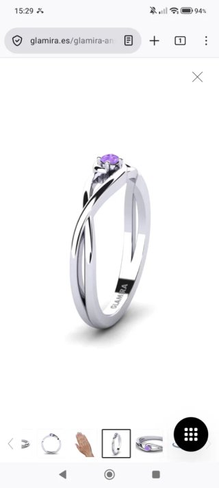 Anillo de compromiso oro blanco y amatista