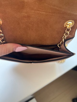 Bolso Sandro rosa cadena dorada