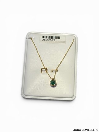 Cadena Oro 18k con Gema Verde