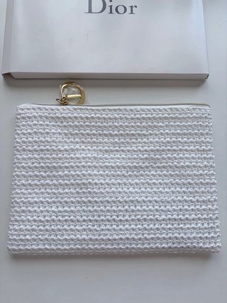 Neceser / Clutch Dior Blanco y Dorado Original