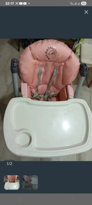 Coche de bebé azul + trona de regalo