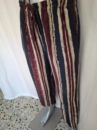 Pantalón mujer rayas azul y rojo