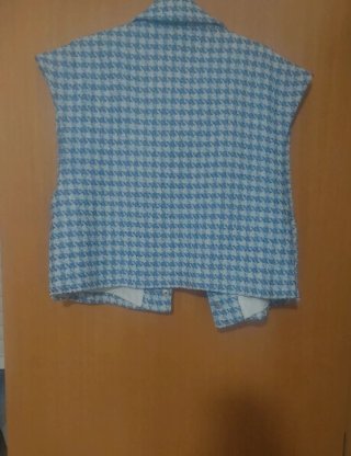 Chaleco Zara Cuadros Azul y Blanco Talla M