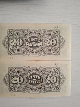 2 Banconote da 20 Centavos Mozambico 1933