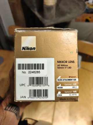 AF Nikkor 50mm 1:1.8D Lente