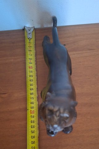 Antigua escultura - Tigre metal - 1970C