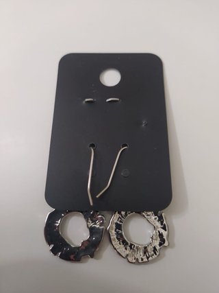 Pendientes Aro Encuentro Verde y Plateado