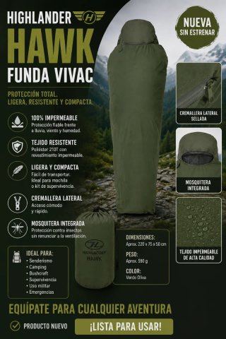 Funda Vivac Highlander Hawk Verde Oliva