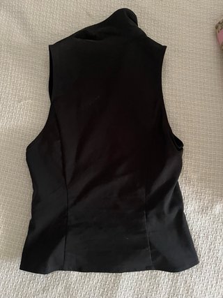 Top Bershka negro cremallera fruncido Talla S