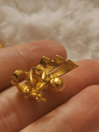Pendientes vintage chapados oro y perla