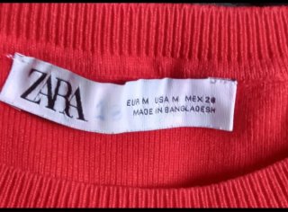 Top rojo acanalado