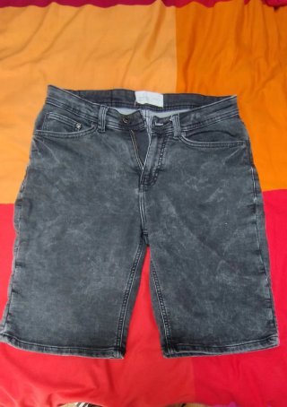 Pantalones cortos vaqueros grises elásticos M/L
