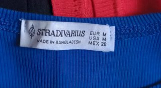 Crop top azul acanalado