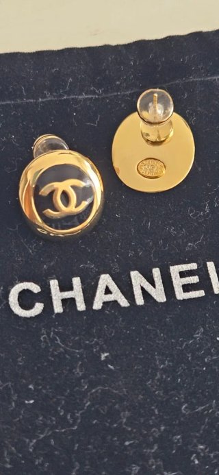 Pendientes Chanel Aro Dorado y Negro
