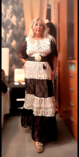 Vestido estilo indio blanco y negro