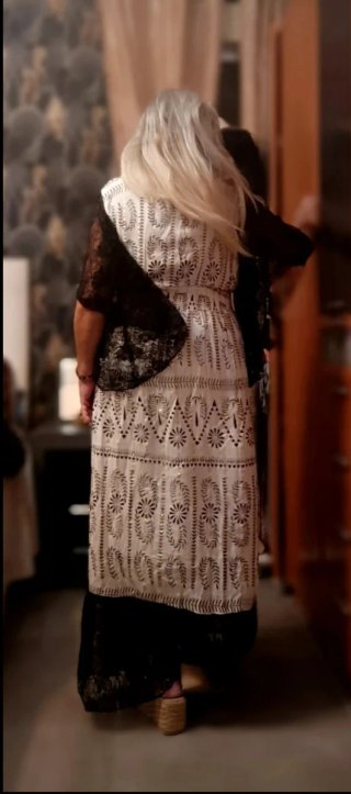 Vestido estilo indio blanco y negro