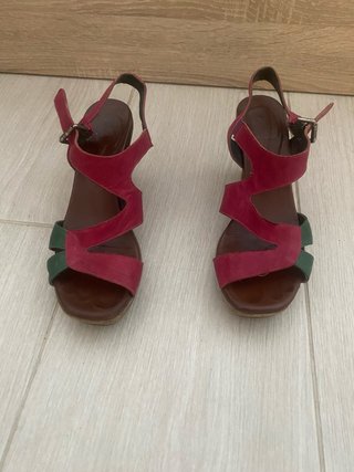 Sandalias Audley London Rosa y Verde