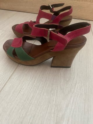 Sandalias Audley London Rosa y Verde