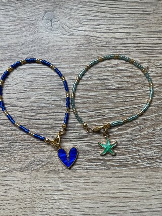 Set 2 Braccialetti Donna Cuore e Stella Marina