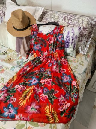 Vestido gasa estampado floral