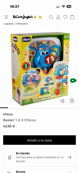Canasta Baloncesto Infantil Elefante (costo 43€)