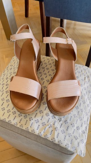 Sandalias POPA de cuña rosas talla 38