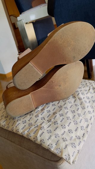 Sandalias POPA de cuña rosas talla 38